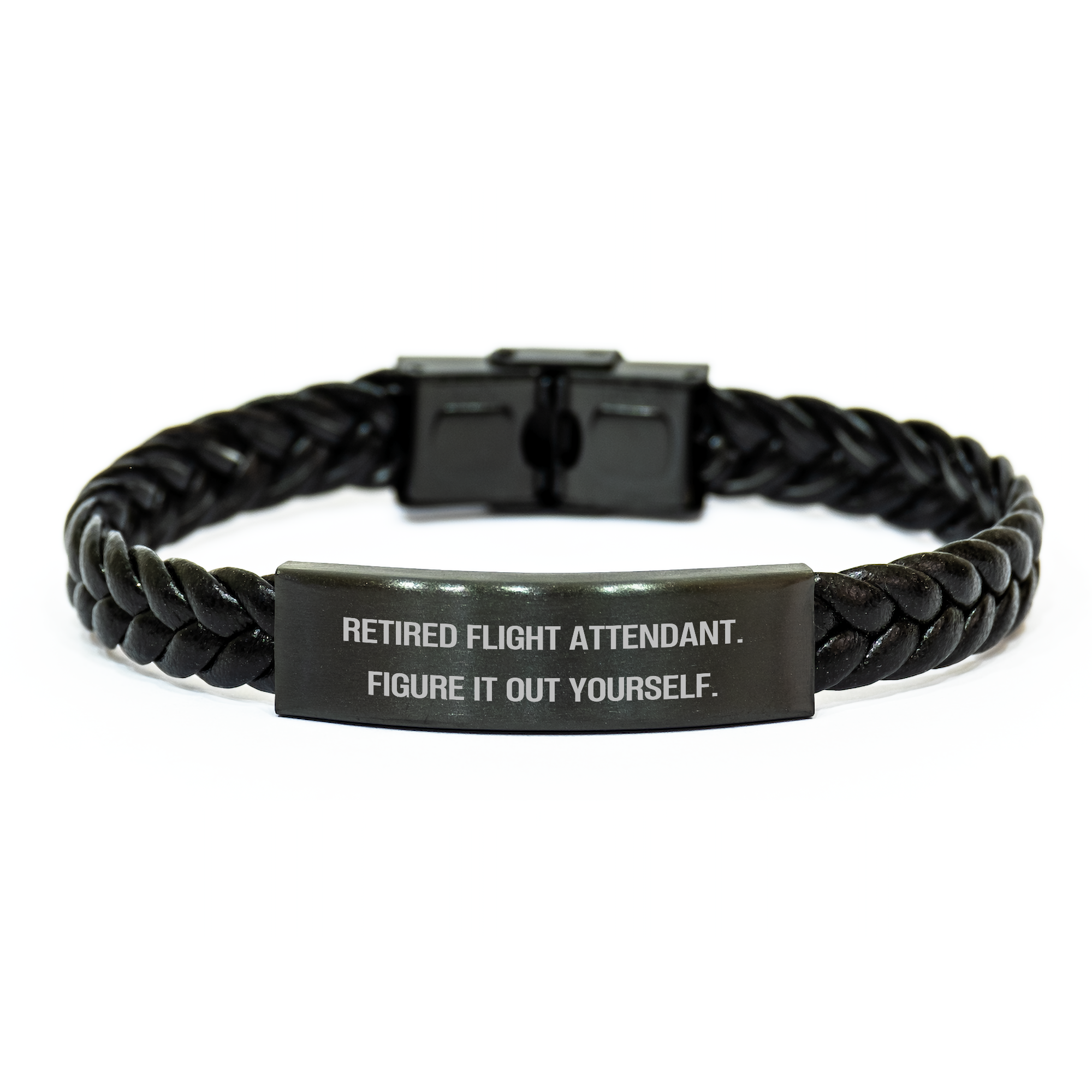 Flight Attendant Gifts, Funny Quote Interlaced Leather Bracelet, Gifts from Friends, Gifts for Her, Unique Graduation Accessories - Image 1