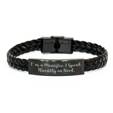 Minister Gift, Funny Quote, Interlaced Leather Bracelet, Father's Day Unique Gifts from Men - Image 1