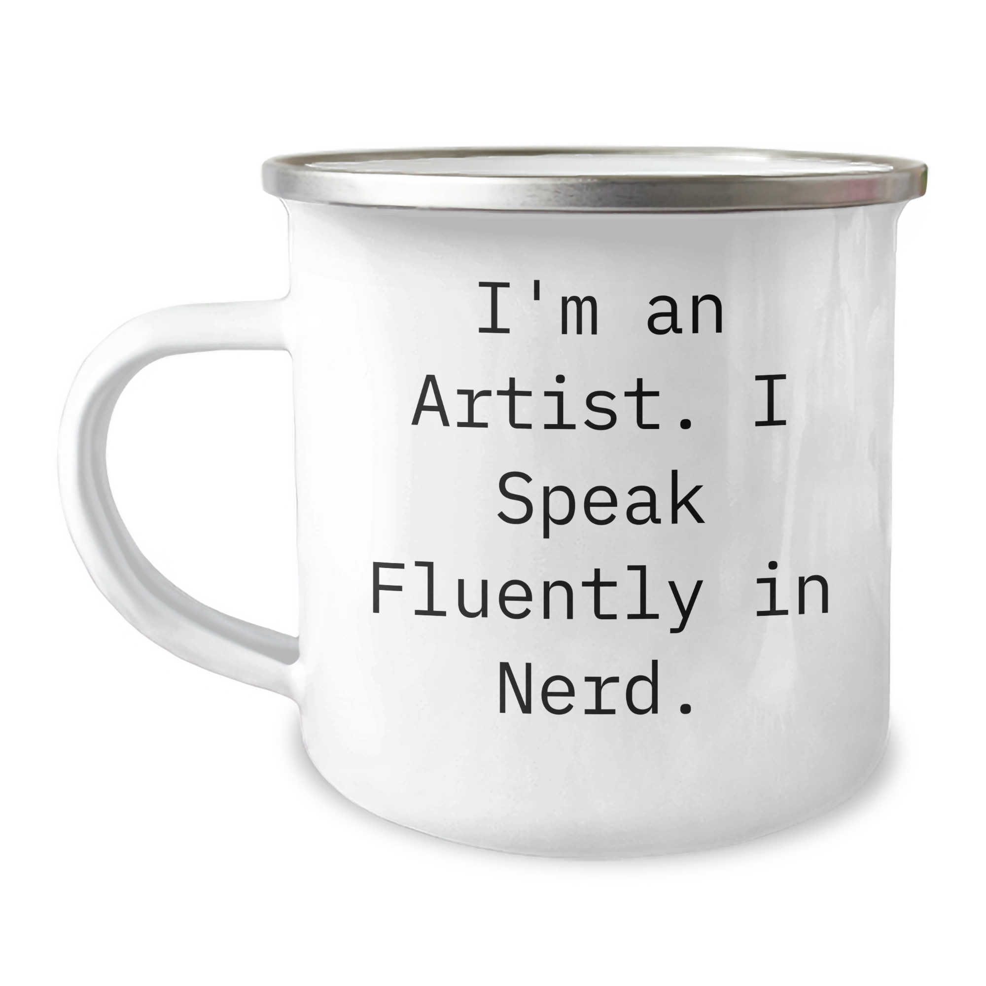 Funny Artist Gifts for Dad - 'I'm An Artist. I Speak Fluently In genius.' Camping Mug, Father's Day Unique Gifts from Family - Image 1