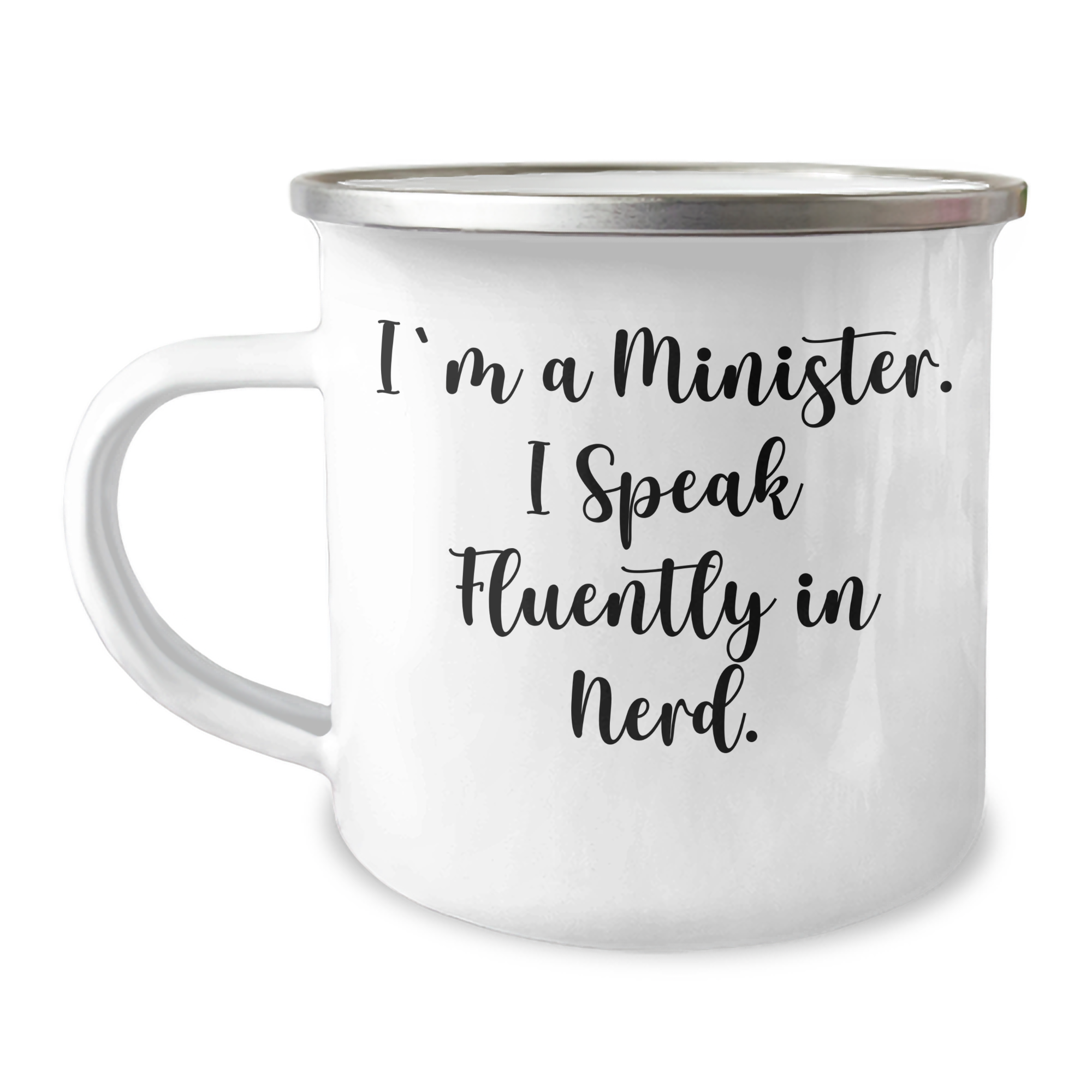 Minister Gifts, Funny Camping Mug for Him - 'I'm A Minister. I Speak Fluently In genius.' - Unique Father's Day Unique Gift from Friends - Image 1