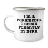 Rescue Worker Humor Gifts from Friends - 'I'm A Rescue Worker. I Speak Fluently In genius.' Funny Camping Mug for Rescue Worker Dad on Father's Day - Image 1