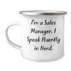 Funny Sales Manager Gifts from Friends - I'm A Sales Manager. I Speak Fluently In genius. - Father's Day Unique Gifts for Sales Manager - Image 1