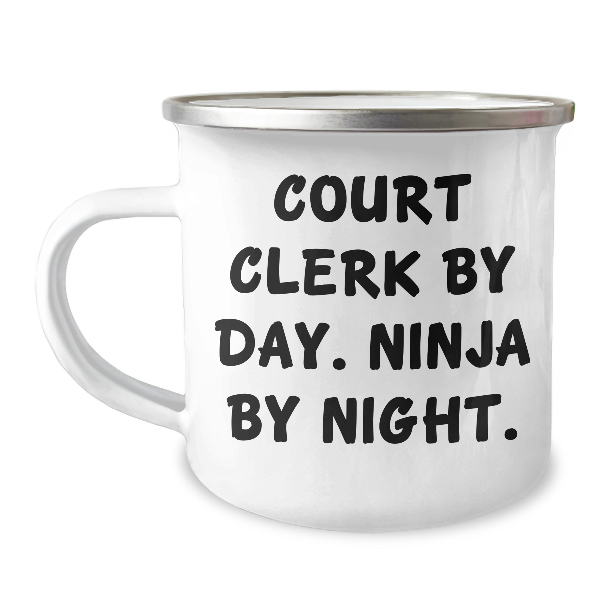 Court Clerk By Day Ninja By Night Funny Camping Mug Gifts for Court Clerks on Father's Day from Family - Image 1