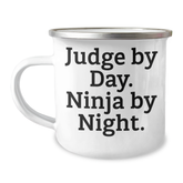 Judge Gifts for Men - Camping Mug by Day, Ninja by Night. Funny Quote, Father's Day Unique Gifts from Family - Image 1