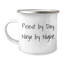 Priest Gifts by Day, Ninja by Night Funny Camping Mug for Him, Her, or Friend, Gifts from Family, Coworkers, and Friends for Graduation - Image 1
