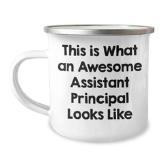 Funny Assistant Principal Gifts, Camping Mug for Men, 'This Is What An Awesome Assistant Principal Looks Like' Quote, Gifts from Friends, Family, Coworkers, Unique Father's Day Unique Gifts - Image 1