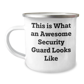 Funny Security Guard Gifts from Friends for Graduation - This Is What An Awesome Security Guard Looks Like, 12 oz Camping Mug - Image 1