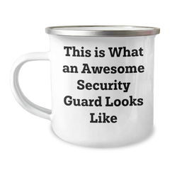 Funny Security Guard Gifts from Friends for Graduation - This Is What An Awesome Security Guard Looks Like, 12 oz Camping Mug - Image 1