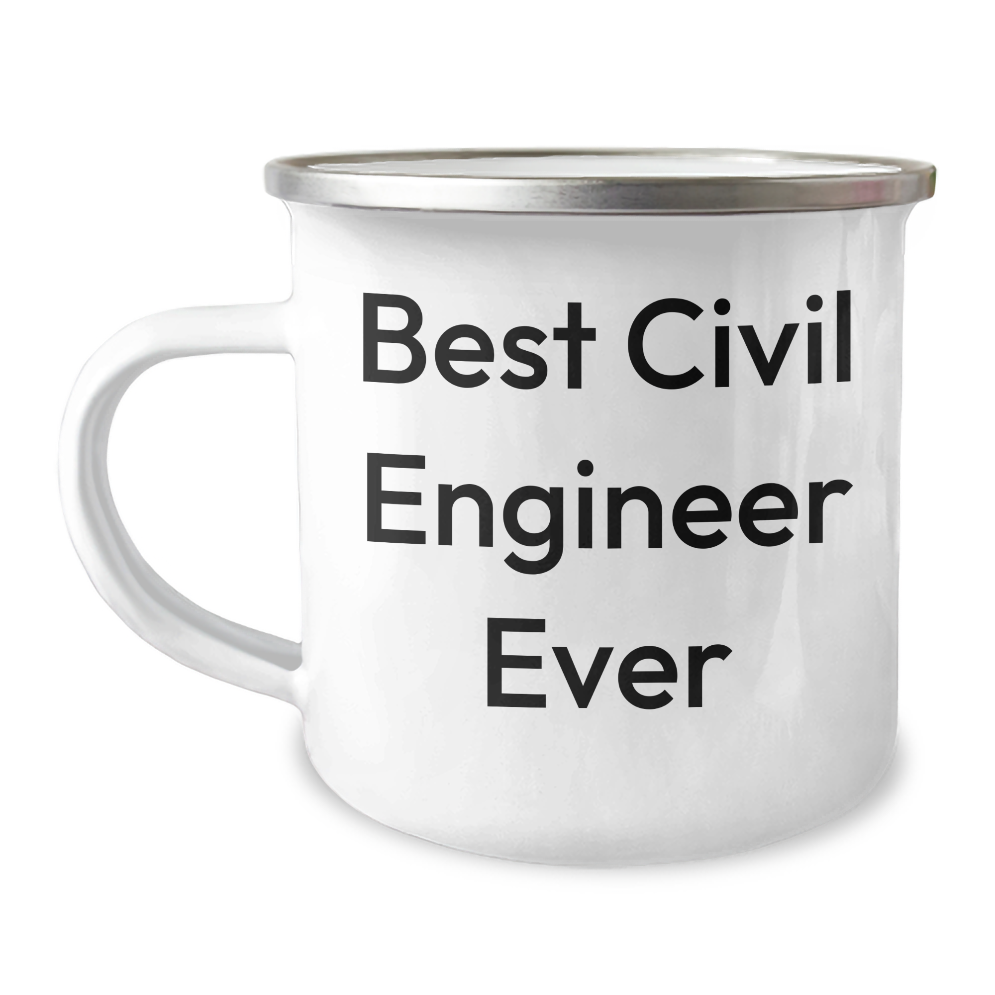 Funny Civil Engineer Graduation Gifts for Men from Coworkers, 'Best Civil Engineer Ever' Quote on Camping Mug, 12 oz Stainless Steel - Image 1