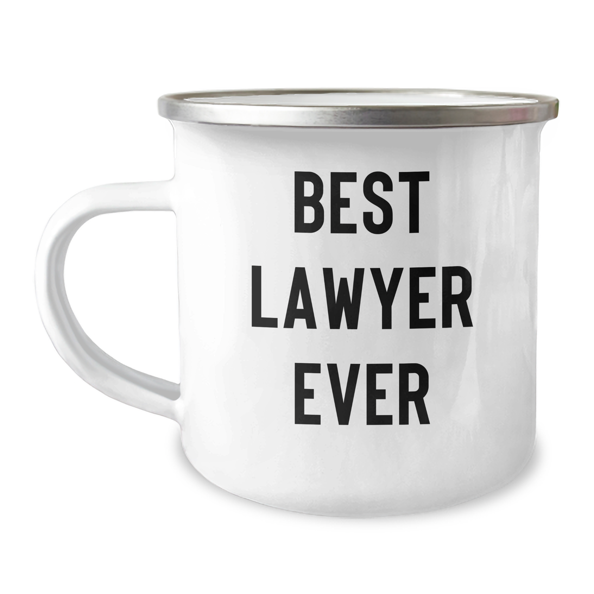 Funny Lawyer Gifts from Best Lawyer Ever - 'Best Lawyer Ever' Enamel Camping Mug for Graduation Unique Gifts for Men, Women, Family, and Friends - Image 1