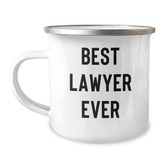 Funny Lawyer Gifts from Best Lawyer Ever - 'Best Lawyer Ever' Enamel Camping Mug for Graduation Unique Gifts for Men, Women, Family, and Friends - Image 1
