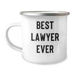 Funny Lawyer Gifts from Best Lawyer Ever - 'Best Lawyer Ever' Enamel Camping Mug for Graduation Unique Gifts for Men, Women, Family, and Friends - Image 1