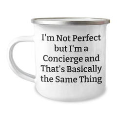 Funny Concierge Gifts from Friends to Family - Camping Mug for Graduation with Inspirational Quote 'I'm Not Perfect' - Unique Graduation Gifts - Image 1