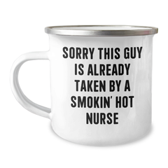 Funny Nursing Quotes Gifts for Men from Friends on Father's Day - 12 oz Stainless Steel Camping Mug - Image 1