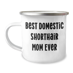 Domestic Shorthair Cat Mom Gifts from Friends, Unique Camping Mug for Men, Best Mom Ever Quote, Father's Day Unique Gifts - Image 1