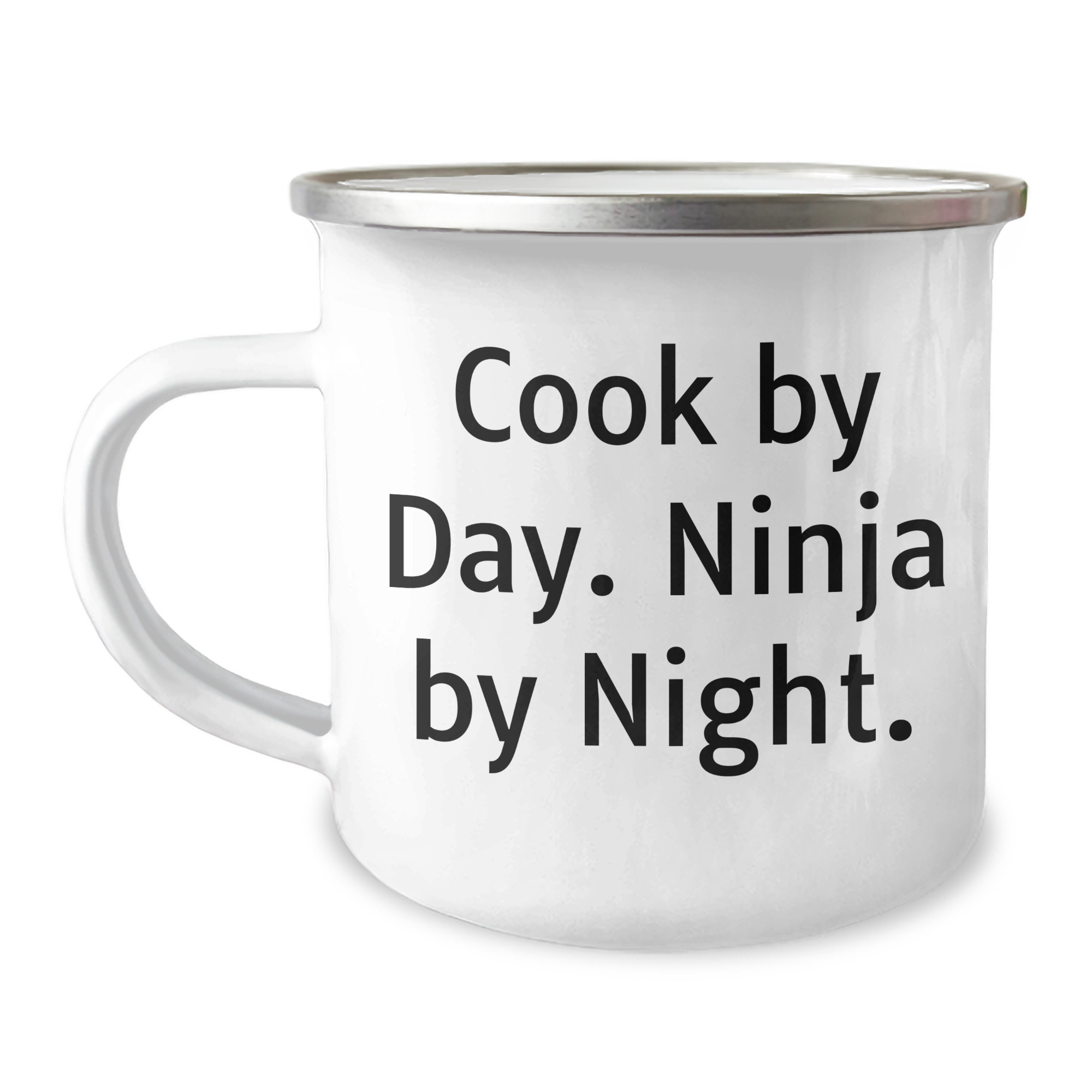 Funny Cook Gifts from Men to Cook Graduation Unique Camping Mug, 'Cook By Day. Ninja By Night.' - Image 1