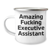 Funny Executive Assistant Gifts for Graduation, 'Amazing F--king Executive Assistant' Camping Mug, 12 oz Stainless Steel with Enamel Finish, Gifts from Men to Women Coworkers Family Friends - Image 1