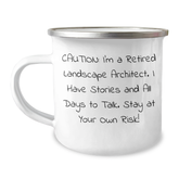 Landscape Architect Humor Gifts from Friends to Men, Funny Camping Mug for Graduation, Caution: Stories Ahead! - 'Stay At Your Own Risk!' - Image 1