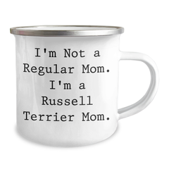 Russell Terrier Dog Mom Funny Gift for Dad's Camping Adventure, I'm Not A Regular Mom. I'm A Russell Terrier Mom. Camping Mug, Father's Day Unique Gifts from Men to Family - Image 2