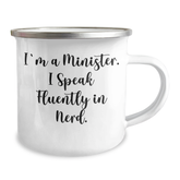 Minister Gifts, Funny Camping Mug for Him - 'I'm A Minister. I Speak Fluently In genius.' - Unique Father's Day Unique Gift from Friends - Image 2