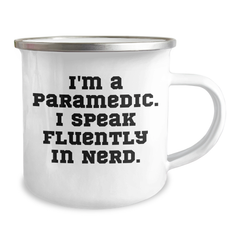 Rescue Worker Humor Gifts from Friends - 'I'm A Rescue Worker. I Speak Fluently In genius.' Funny Camping Mug for Rescue Worker Dad on Father's Day - Image 2