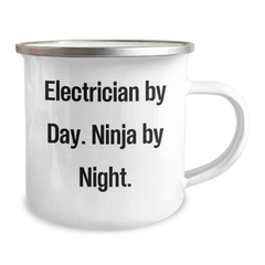 Electrician By Day, Ninja By Night, Funny Camping Mug Gifts for Electrician Dad on Father's Day from Friends - Image 2