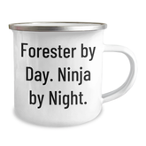 Forester Gifts, Camping Mug, Funny Quote, Gifts from Friends, Gifts for Forester - 12 oz Stainless Steel Enamel Finish - Image 2
