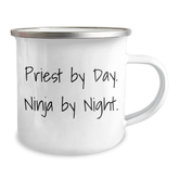 Priest Gifts by Day, Ninja by Night Funny Camping Mug for Him, Her, or Friend, Gifts from Family, Coworkers, and Friends for Graduation - Image 2