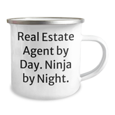 Real Estate Agent Ninja Mugs for Father's Day Unique Gifts from Men to Real Estate Agent Friends - Camping Mug with Inspirational Quote Real Estate Agent By Day. Ninja By Night. - Image 2