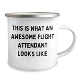 Flight Attendant Gifts - Funny Quote Camping Mug from Friends, Gifts for Men or Women Graduation Unique Gifts, This Is What An Awesome Flight Attendant Looks Like - Image 2