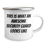 Security Guard Gifts for Men from Family - Funny Quote Camping Mug, 12 oz Stainless Steel with Enamel Finish, Perfect Graduation Unique Gifts - Image 2