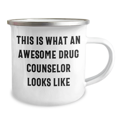 Gifts from Friends for Awesome Drug Counselor, This Is What an Amazing Drug Counselor Looks Like, Enamel Camping Mug, Father's Day Unique Gifts for Men - Image 2