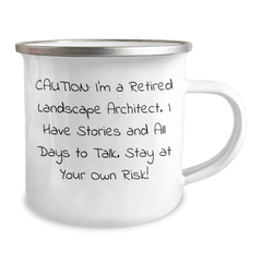 Landscape Architect Humor Gifts from Friends to Men, Funny Camping Mug for Graduation, Caution: Stories Ahead! - 'Stay At Your Own Risk!' - Image 2