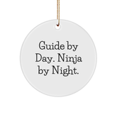 Guide Gifts from Men, Guide Gifts for Christmas - Circle Ornament, 'Guide By Day. Ninja By Night.' - Image 1