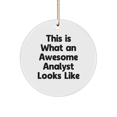 Gifts from Friends to Awesome Analysts - This Is What An Awesome Analyst Looks Like Circle Ornament, Christmas Unique Gifts for Men or Women - Image 1