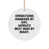 Operations Manager Gifts from Mom, Circle Ornament for Operations Manager, Christmas Unique Gifts - Image 1