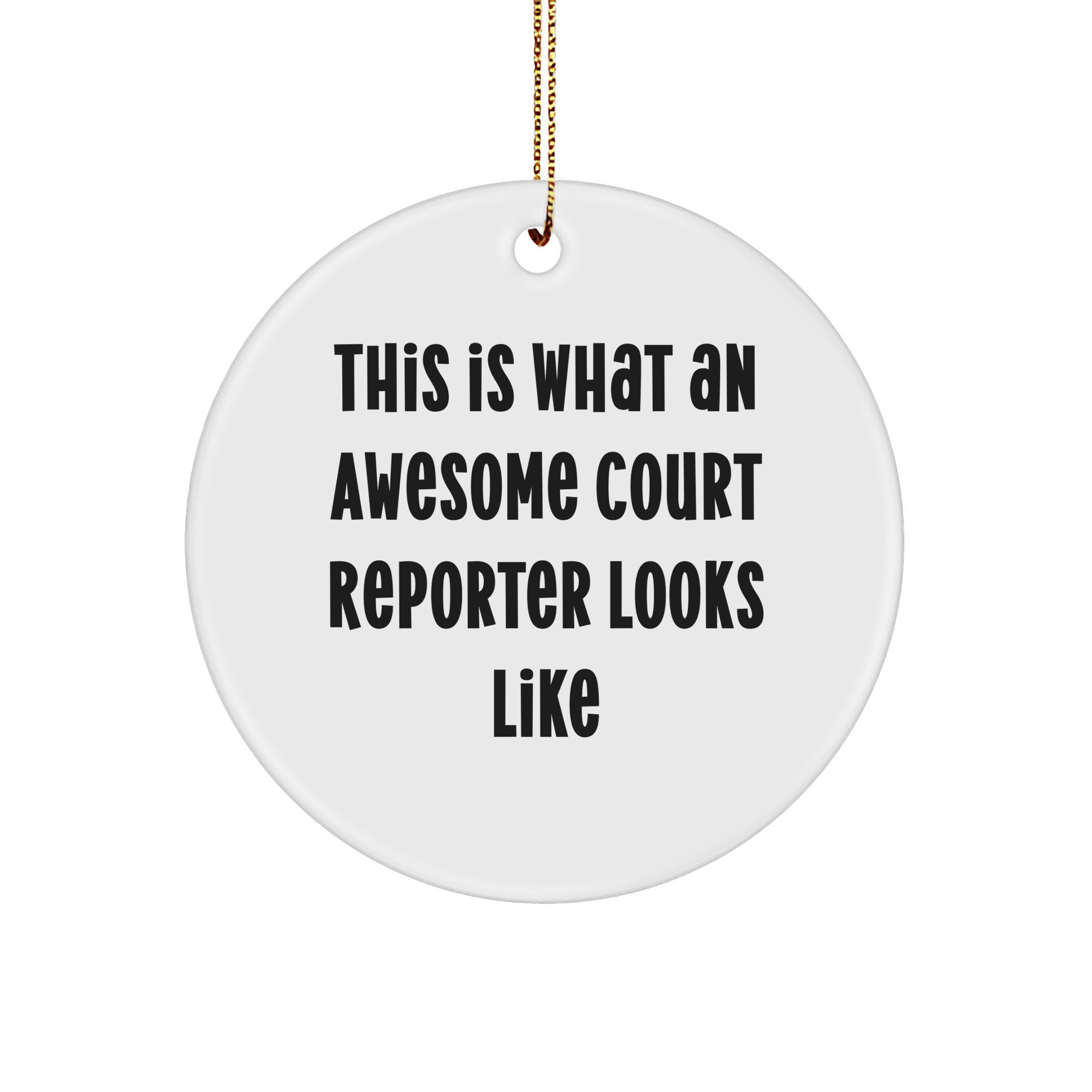 Funny Court Reporter Gifts from Friends - This Is What An Awesome Court Reporter Looks Like Circle Ornament for Court Reporters, Men, Women, or Coworkers, Unique Christmas Unique Gifts - Image 1