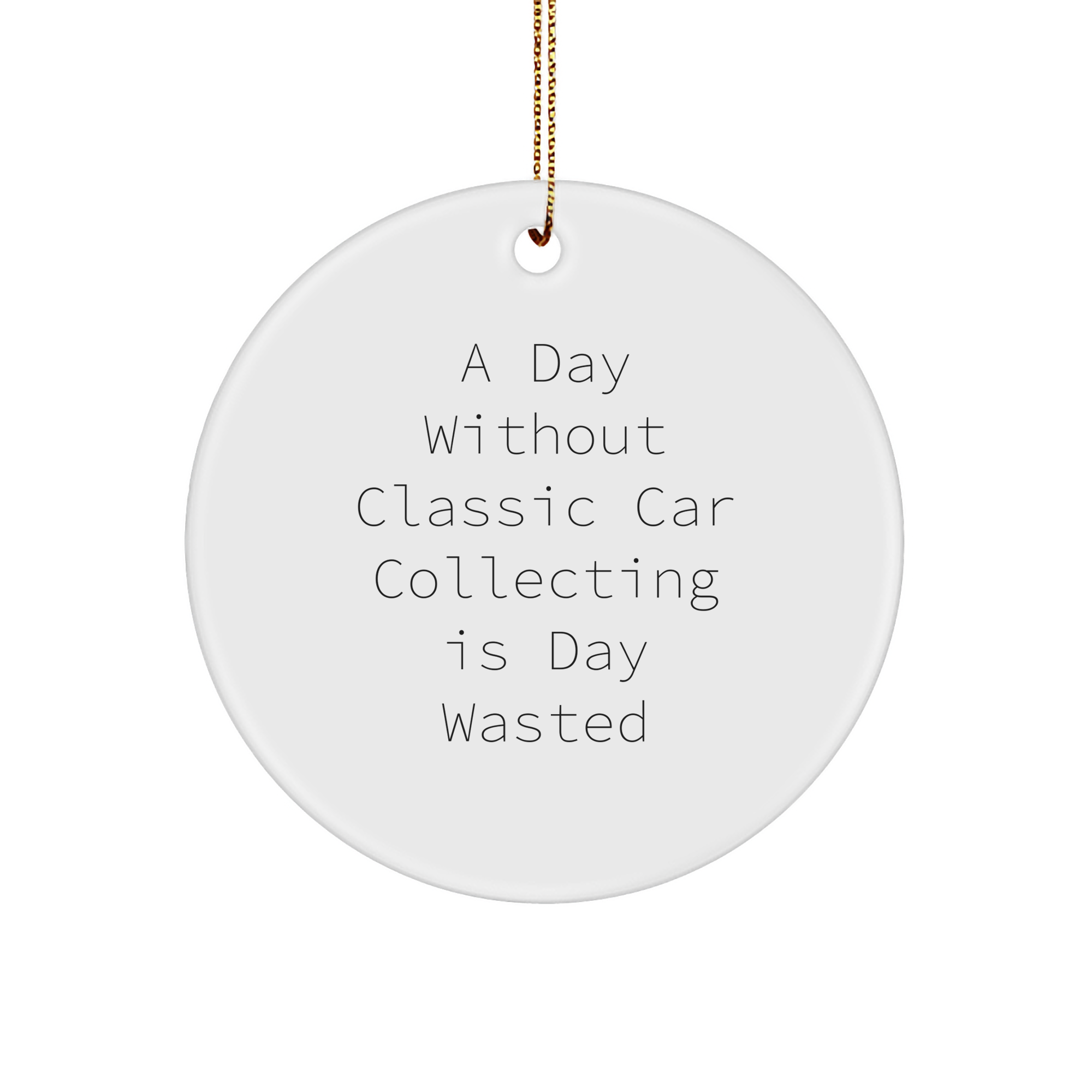 Classic Car Collecting Gifts from Men for Friends to Family Unique Christmas Circle Ornament - Image 1
