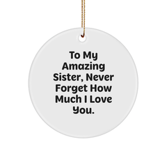 Gifts from Family to My Amazing Sister, Never Forget How Much I Love You. - Sister Circle Ornament for Christmas - Image 1