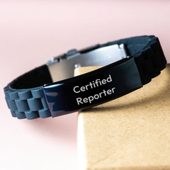 Reporter Gifts from Friends - Inspirational Certified Reporter Glide lock Clasp Bracelet for Men, Women, and Coworkers - Unique Graduation Gifts - Image 3