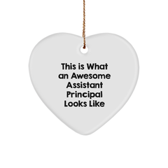 Funny Assistant Principal Gifts, Heart Ornament with Inspirational Quote, Gifts from Family, for Assistant Principal, Christmas Unique Gifts - Image 1