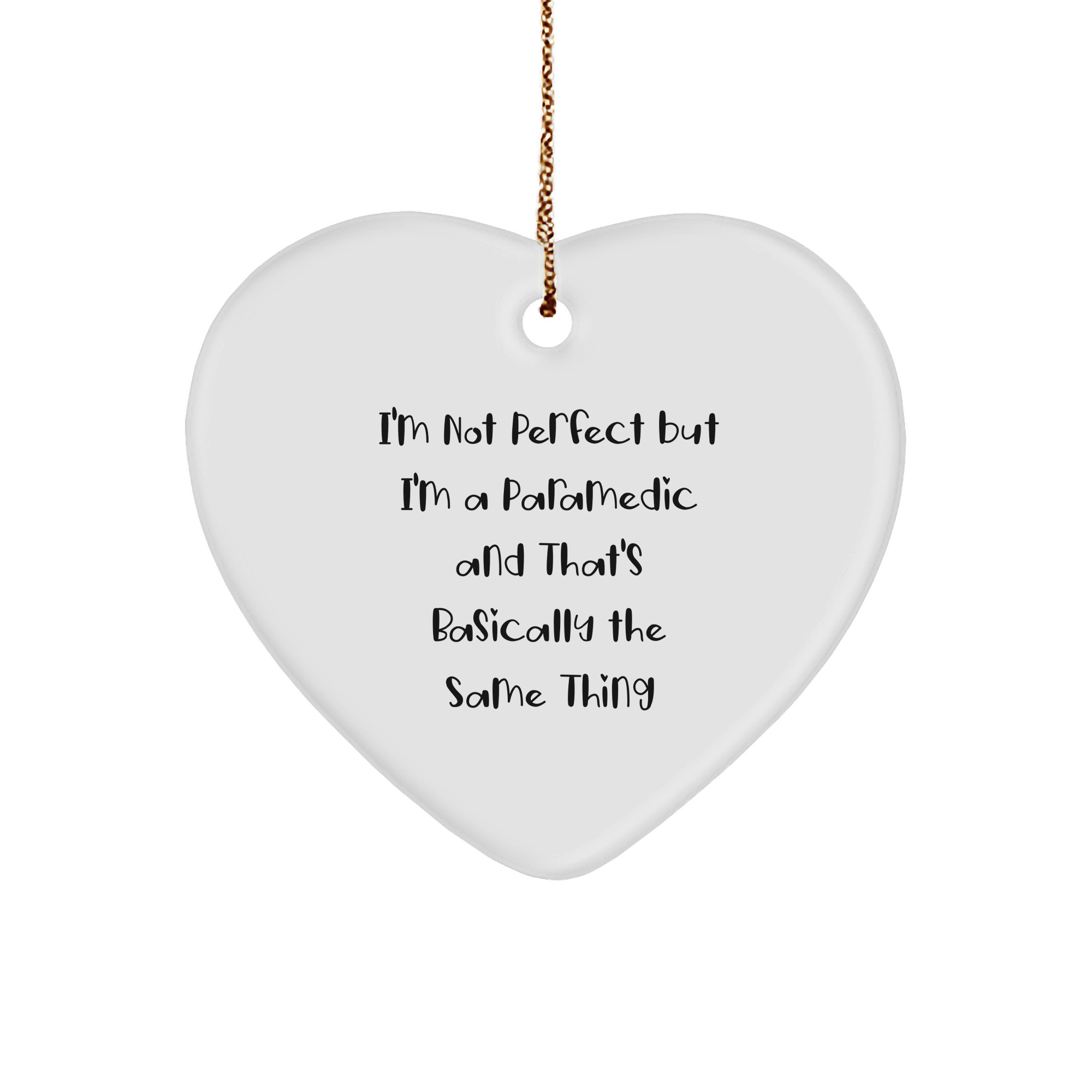 Funny Rescue Worker Gifts, Heart Ornament for Rescue Workers, 'I'm Not Perfect But I'm A Rescue Worker' Quote, Christmas Unique Gifts from Friends, Gifts for Rescue Worker Men - Image 1
