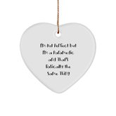 Funny Rescue Worker Gifts, Heart Ornament for Rescue Workers, 'I'm Not Perfect But I'm A Rescue Worker' Quote, Christmas Unique Gifts from Friends, Gifts for Rescue Worker Men - Image 1