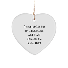Funny Rescue Worker Gifts, Heart Ornament for Rescue Workers, 'I'm Not Perfect But I'm A Rescue Worker' Quote, Christmas Unique Gifts from Friends, Gifts for Rescue Worker Men - Image 1