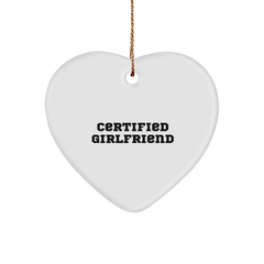 Funny Certified Sweetheart Heart Ornament Gifts from Men to Sweetheart for Christmas, Gifts for Sweetheart, Heart Shaped Ornament - Image 1