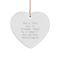 Funny Nuclear Technologist Gifts for Him - Sorry This Guy Is Already Taken Heart Ornament, Gifts from Friends, Coworkers, Family, Christmas Unique - Image 1
