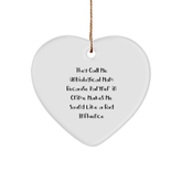 Funny Unbiological Mom Gifts from Friends for Christmas - Heart Ornament with Quote 'They Call Me Unbiological Mom Because Partner In Crime Makes Me Sound Like A Bad Influence' - Image 1