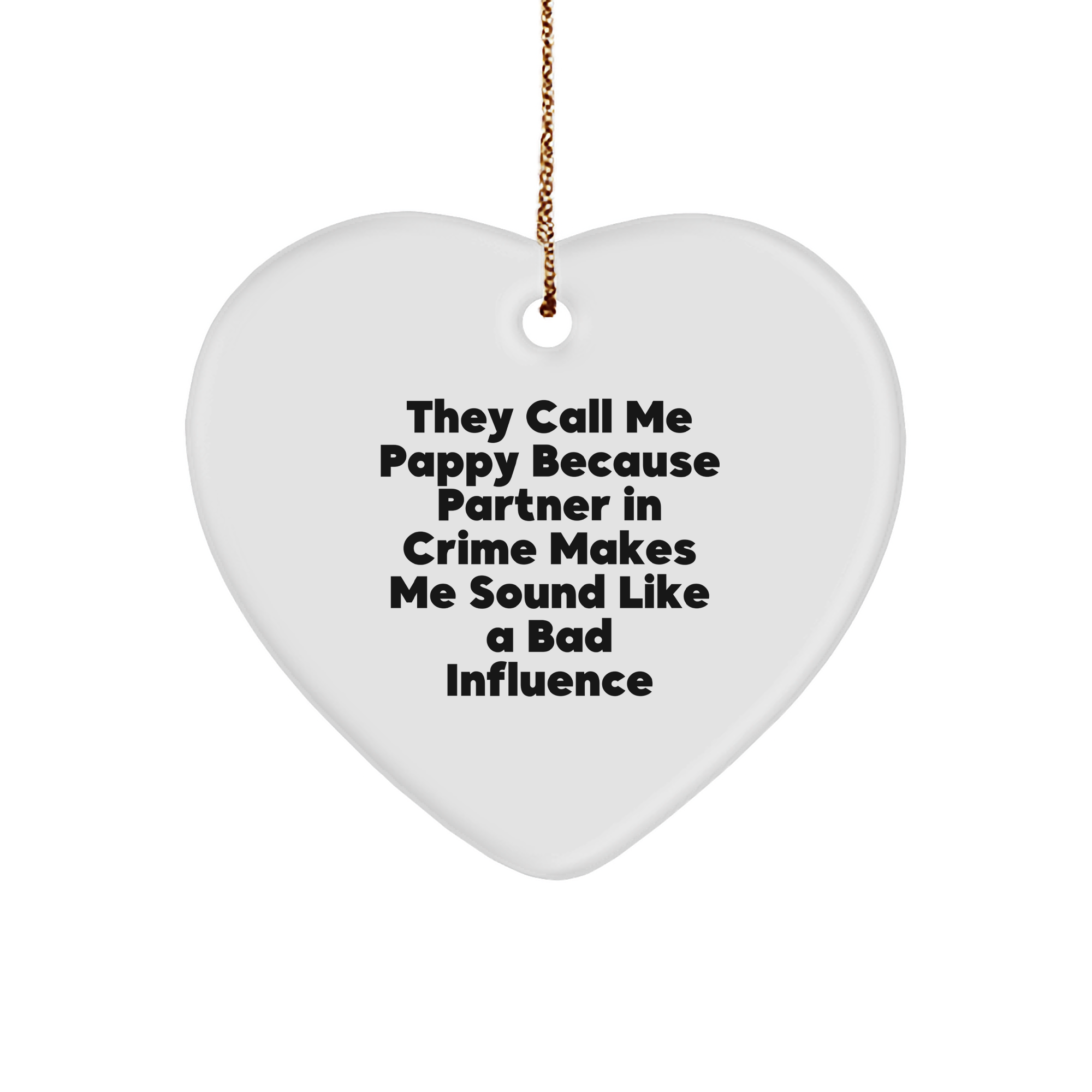 Pappy Heart Ornament, Funny Quote Gifts from Men to Pappy, Christmas Unique Presents for Him - Image 1