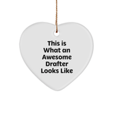 This Is What Awesome Drafters Look Like, Heart Ornament Gifts from Friends to Awesome Drafters, Christmas Unique Drafter Gifts - Image 1