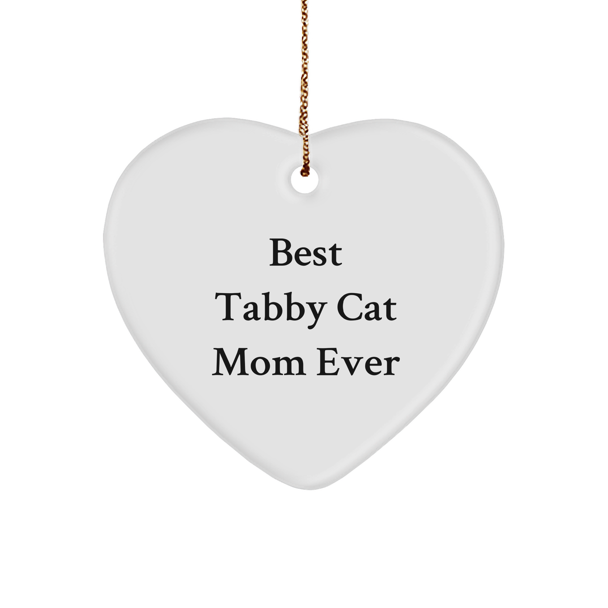 Funny Tabby Cat Lover Gifts from Mom for Friends, Family, and Coworkers - Best Tabby Cat Mom Ever Heart Ornament for Christmas - Image 1